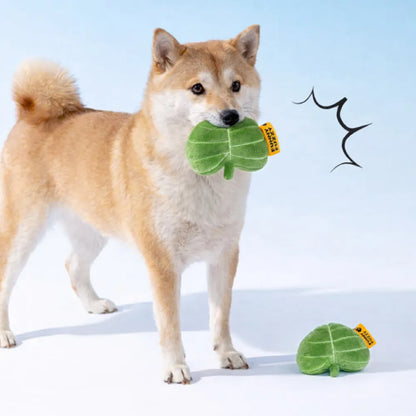 SnugNest Textured Leaf-Shaped Squeaky Dog Toy