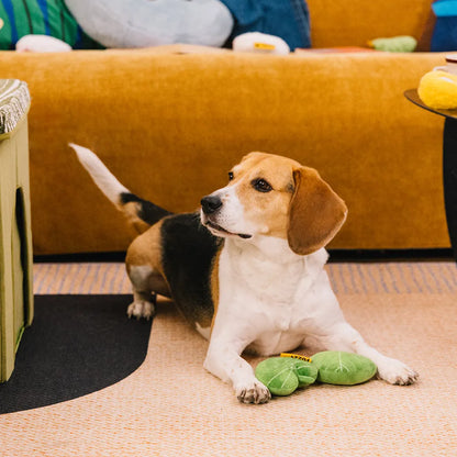 SnugNest Textured Leaf-Shaped Squeaky Dog Toy