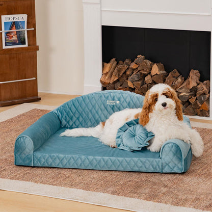 Pinky Cozy Bolster Dog Sofa Bed -  Princess Lord