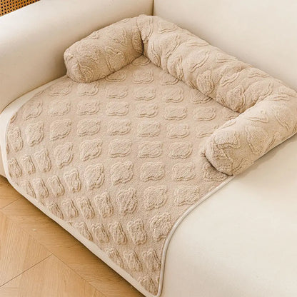 Flower Plush Multi-Purpose Non-Slip Couch Cover Dog Mat