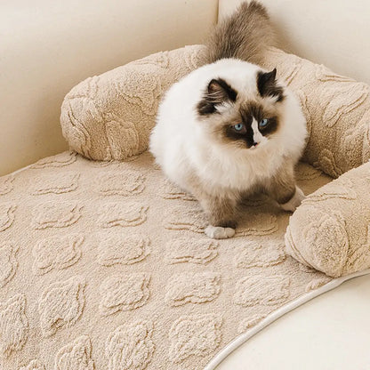 Flower Plush Multi-Purpose Non-Slip Couch Cover Dog Mat