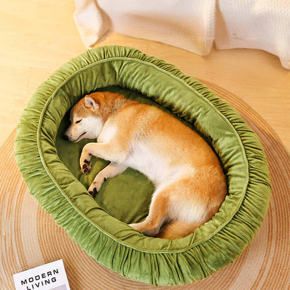 Oval Orthopedic Support Cozy Sleeping Detachable Dog & Cat Bed