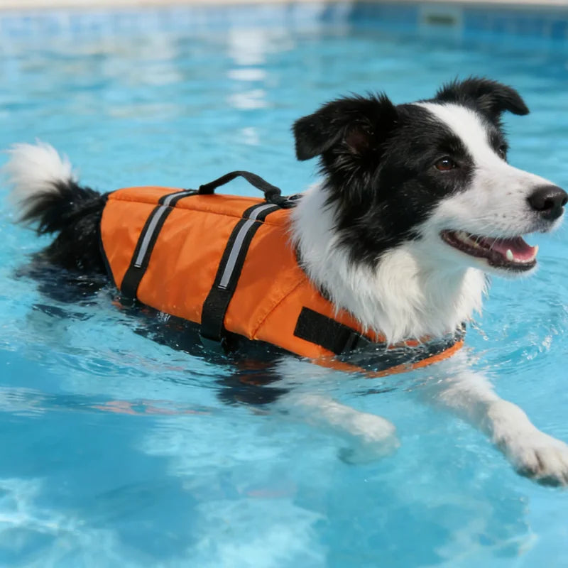 Dogs Safe Vest Life Jacket Pet Supplies Summer Clothes Swimsuit Large Dogs Costume Clothing Adjustable Swimwear Puppy Sleveless