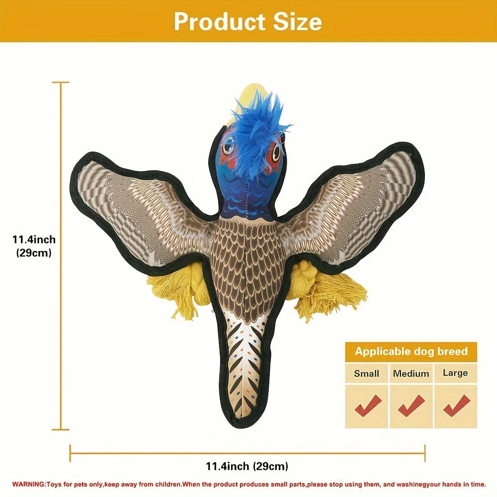 Fun Sound Pet Toy Bird Plush Toy Cute Blue Headed Bird Dog Entertainment Interactive Toy Dog Biting Toysteeth Grinding And Clean
