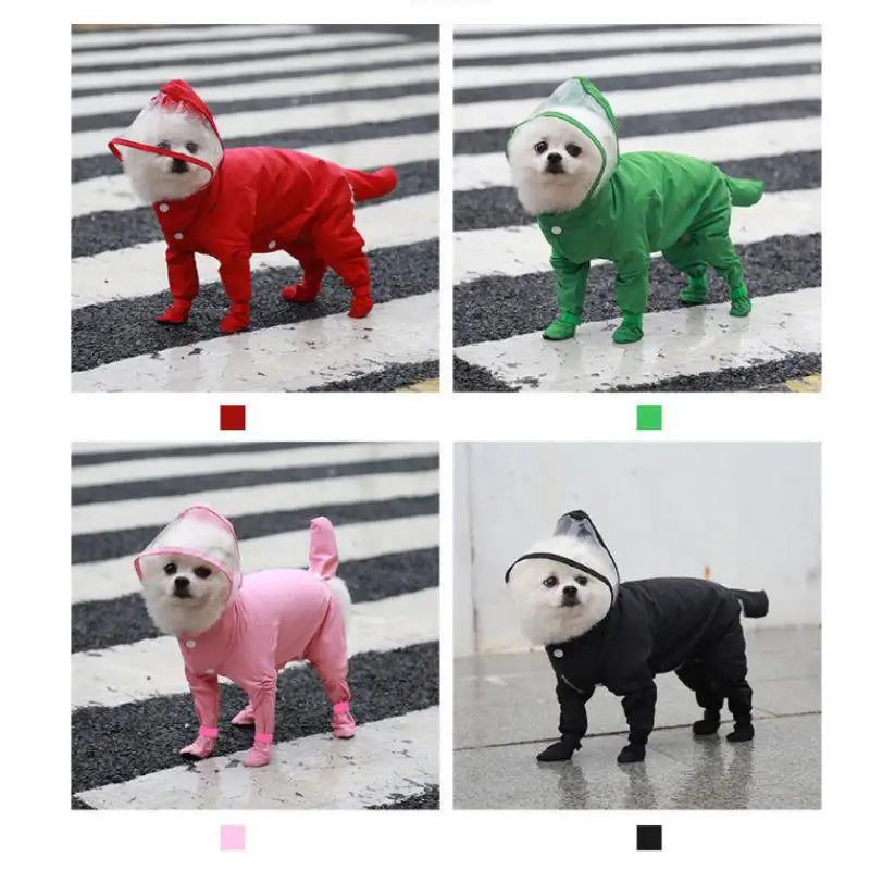 Outdoor Pet Foot Wrapped Raincoat Jumpsuit Waterproof Small Dogs Supplies Puppy Spring Rain Coat Summer Clothes For Dog Clothing