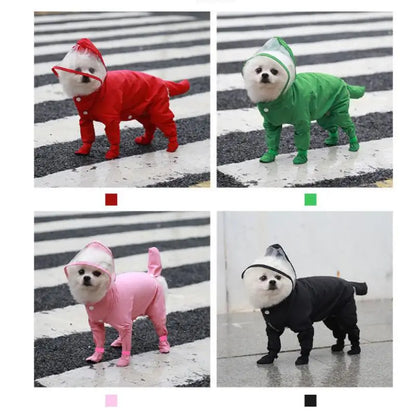 Outdoor Pet Foot Wrapped Raincoat Jumpsuit Waterproof Small Dogs Supplies Puppy Spring Rain Coat Summer Clothes For Dog Clothing