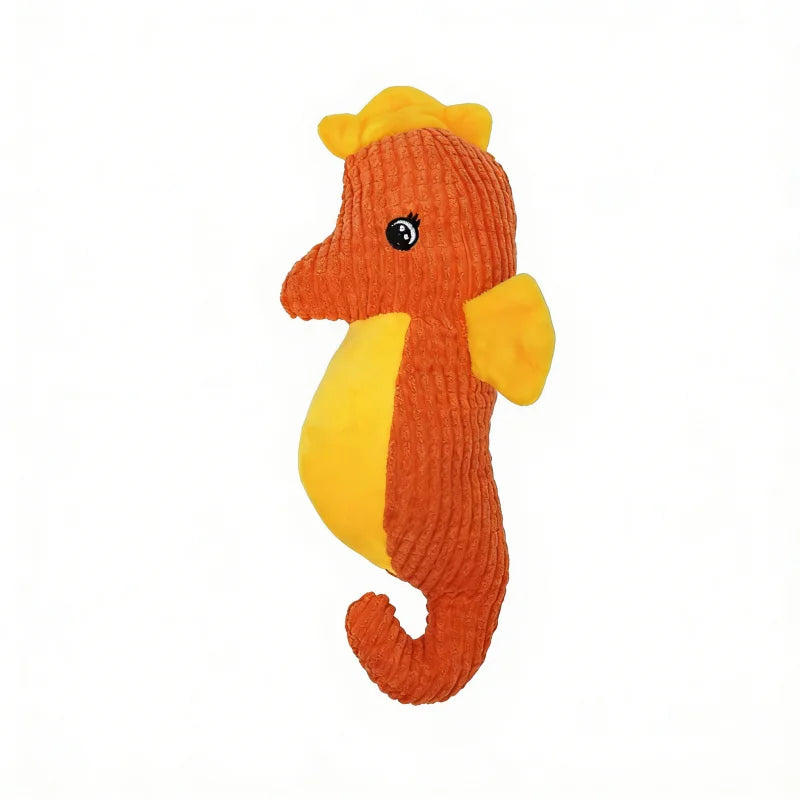 Pet Supplies Cute Animal Safe Dog Touch Toys Resistant Marine Animals Indestructible Plush Tooth Chew Dog Play Toy With Squeaker