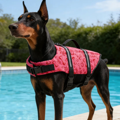 Dogs Safe Vest Life Jacket Pet Supplies Summer Clothes Swimsuit Large Dogs Costume Clothing Adjustable Swimwear Puppy Sleveless