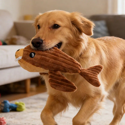 Pet Supplies Cute Animal Safe Dog Touch Toys Resistant Marine Animals Indestructible Plush Tooth Chew Dog Play Toy With Squeaker