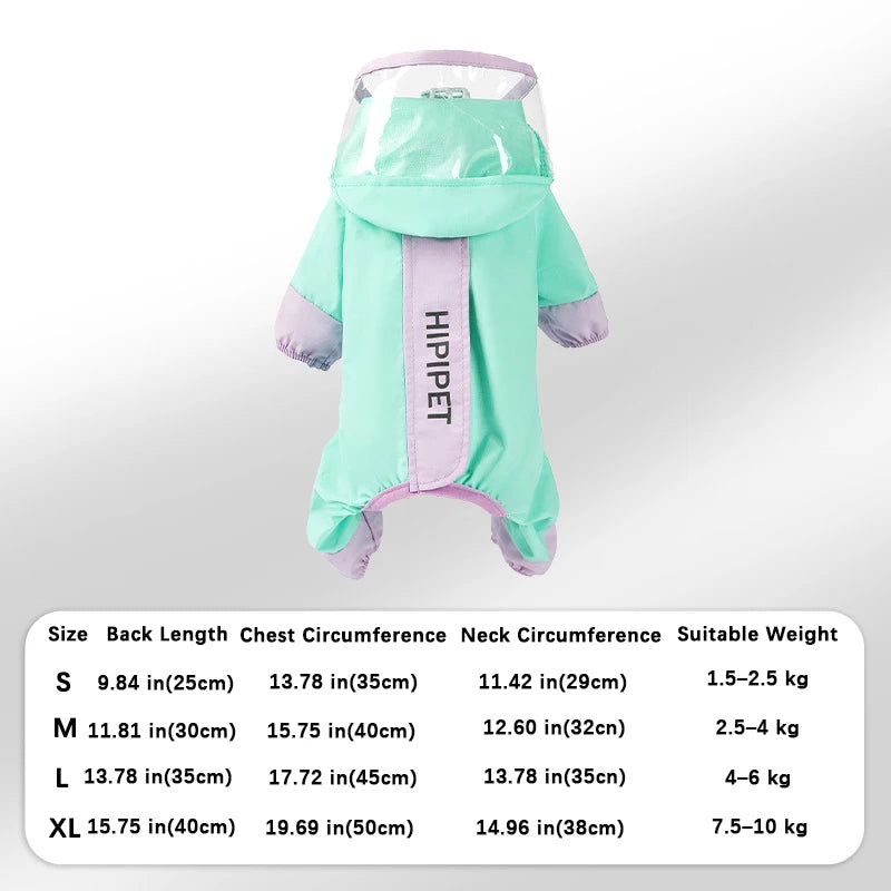 Dogs Reflective Color Blocked Raincoat Waterproof Small Medium Pet Outdoor Windproof Supplies Dogs Jumpsuits Puppy Tough Clothes