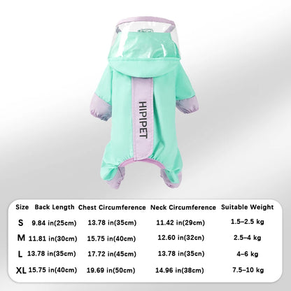 Dogs Reflective Color Blocked Raincoat Waterproof Small Medium Pet Outdoor Windproof Supplies Dogs Jumpsuits Puppy Tough Clothes