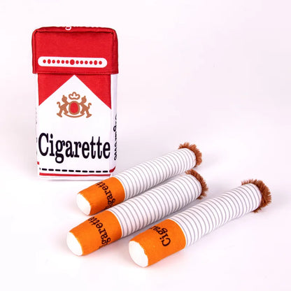 Cigarettes Dog Toy Imitation Cigar Chew Toy Interactive Plush Dog Chew Toy Funny Stuffed Dog Toys Novelty for Chewing Teething