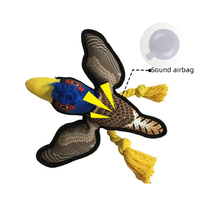 Fun Sound Pet Toy Bird Plush Toy Cute Blue Headed Bird Dog Entertainment Interactive Toy Dog Biting Toysteeth Grinding And Clean
