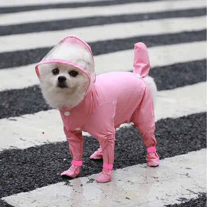 Outdoor Pet Foot Wrapped Raincoat Jumpsuit Waterproof Small Dogs Supplies Puppy Spring Rain Coat Summer Clothes For Dog Clothing