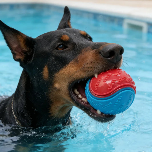 Dog Rubber Glow Train Ball Indestructible Play Toy Pet Supplie Tooth Chew Large Safe Puppy Dog Squeak Touch Water Toys Resistant