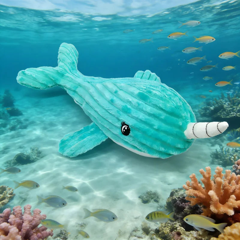 Pet Supplies Cute Animal Safe Dog Touch Toys Resistant Marine Animals Indestructible Plush Tooth Chew Dog Play Toy With Squeaker