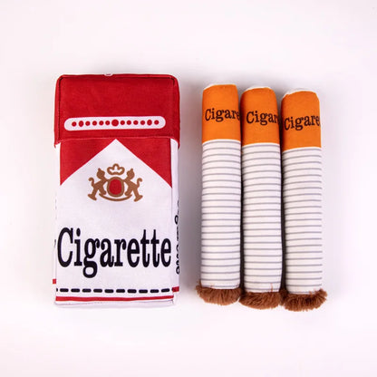 Cigarettes Dog Toy Imitation Cigar Chew Toy Interactive Plush Dog Chew Toy Funny Stuffed Dog Toys Novelty for Chewing Teething