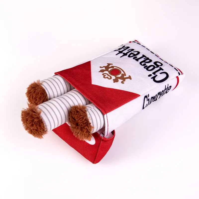 Cigarettes Dog Toy Imitation Cigar Chew Toy Interactive Plush Dog Chew Toy Funny Stuffed Dog Toys Novelty for Chewing Teething