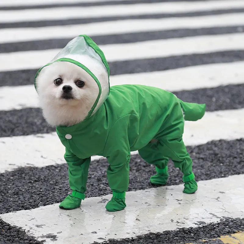Outdoor Pet Foot Wrapped Raincoat Jumpsuit Waterproof Small Dogs Supplies Puppy Spring Rain Coat Summer Clothes For Dog Clothing