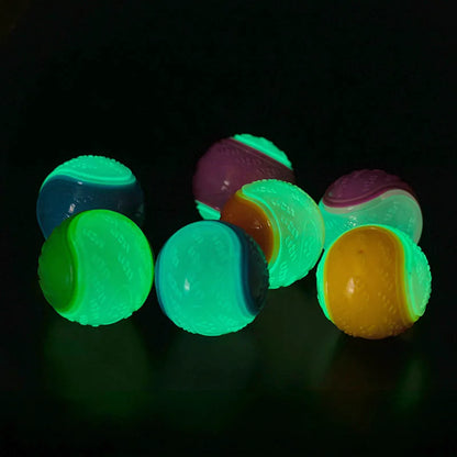 Dog Rubber Glow Train Ball Indestructible Play Toy Pet Supplie Tooth Chew Large Safe Puppy Dog Squeak Touch Water Toys Resistant