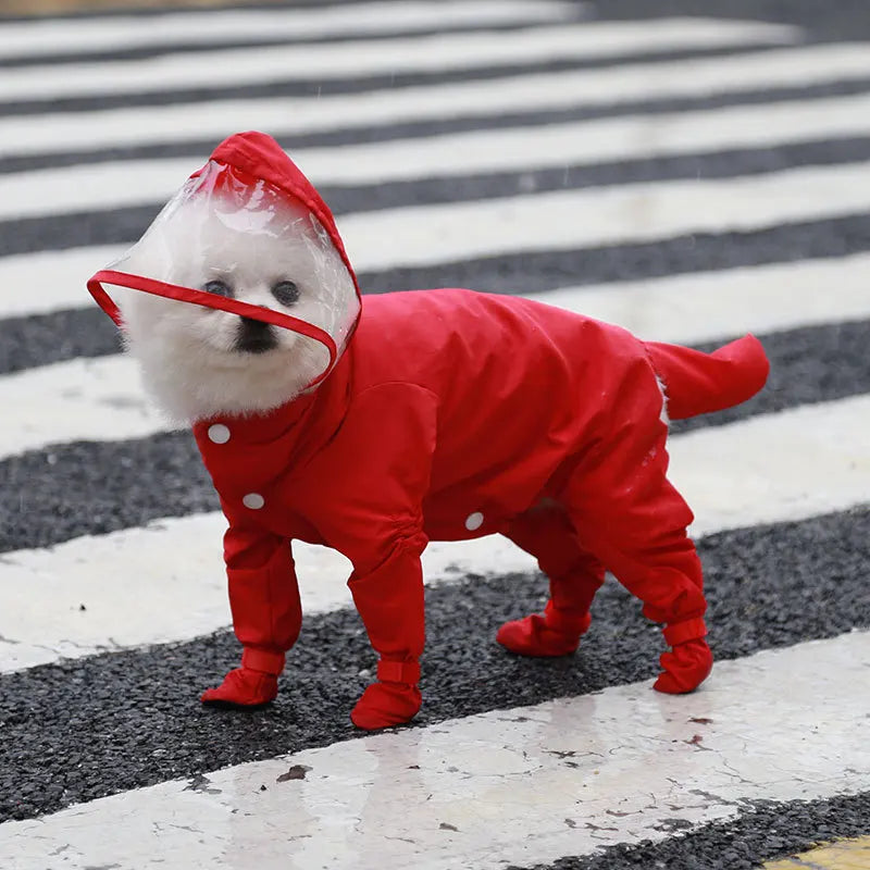 Outdoor Pet Foot Wrapped Raincoat Jumpsuit Waterproof Small Dogs Supplies Puppy Spring Rain Coat Summer Clothes For Dog Clothing
