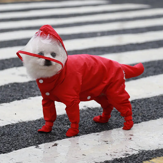 Outdoor Pet Foot Wrapped Raincoat Jumpsuit Waterproof Small Dogs Supplies Puppy Spring Rain Coat Summer Clothes For Dog Clothing