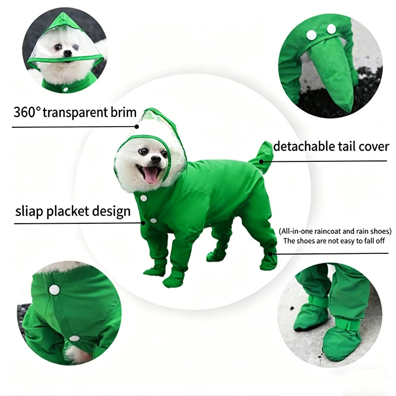 Outdoor Pet Foot Wrapped Raincoat Jumpsuit Waterproof Small Dogs Supplies Puppy Spring Rain Coat Summer Clothes For Dog Clothing