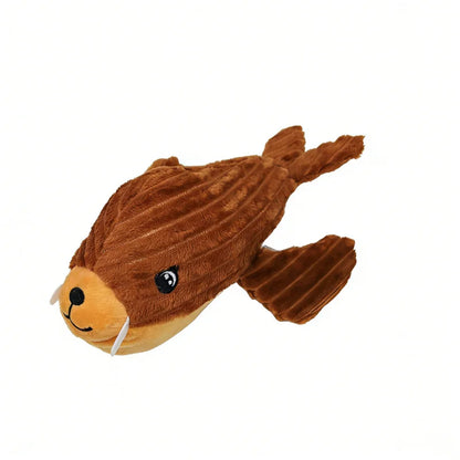 Pet Supplies Cute Animal Safe Dog Touch Toys Resistant Marine Animals Indestructible Plush Tooth Chew Dog Play Toy With Squeaker