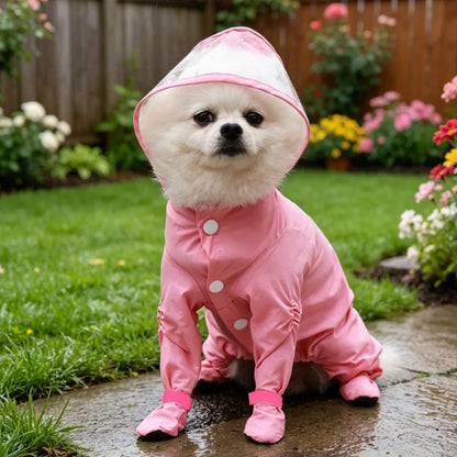 Outdoor Pet Foot Wrapped Raincoat Jumpsuit Waterproof Small Dogs Supplies Puppy Spring Rain Coat Summer Clothes For Dog Clothing