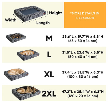 SnugNest Textured Stripe Orthopedic Dog Bed for Crate